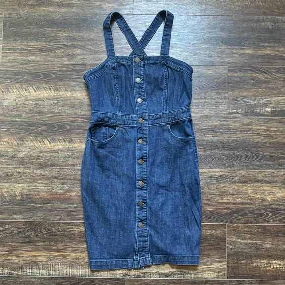 Universal Thread Dresses & Skirts - Universal Thread Overalls Denim Skirt Dress 4